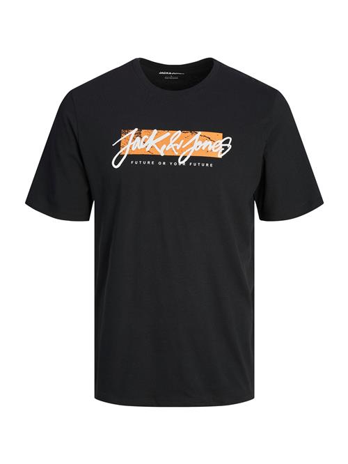 JACK & JONES Bluser & t-shirts 'JWHTILEY'  orange / sort / hvid