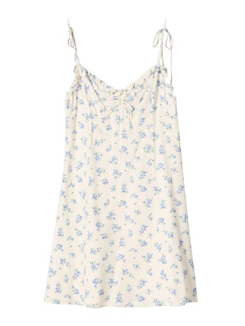 Bershka Sommerkjole  royalblå / grøn / offwhite