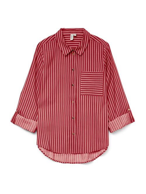 VERO MODA Bluse 'VMFANNIE'  mørkerød / hvid