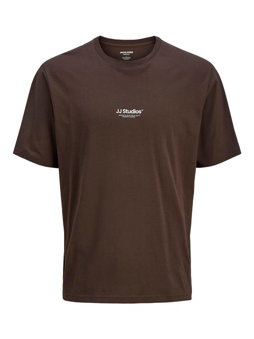 JACK & JONES Bluser & t-shirts 'JJESoho'  mørkebrun / hvid