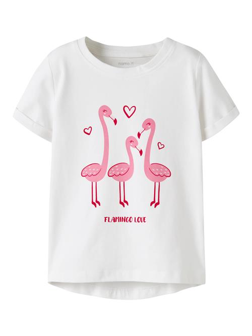 NAME IT T-shirt Vix Bright White Flamingo Love