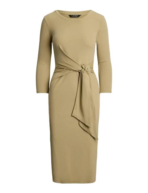 Lauren Ralph Lauren | Tie-Front Cotton-Blend Crewneck Dress | L