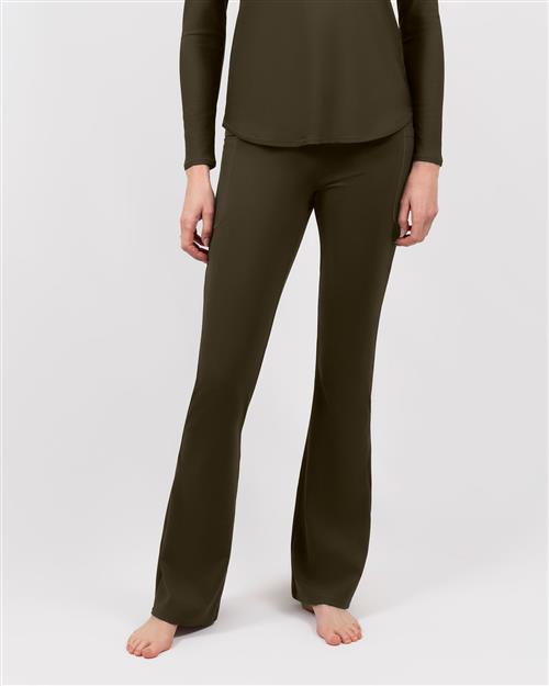 Maya Deep Olive Flared Leggings - Regular