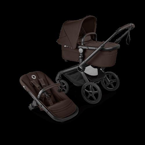 Bugaboo Fox 5 Renew Complete Vugge Og Sæde Klapvogn Black Cocoa Brown Black Cocoa Brown One Size  Brun  One Size  unisex