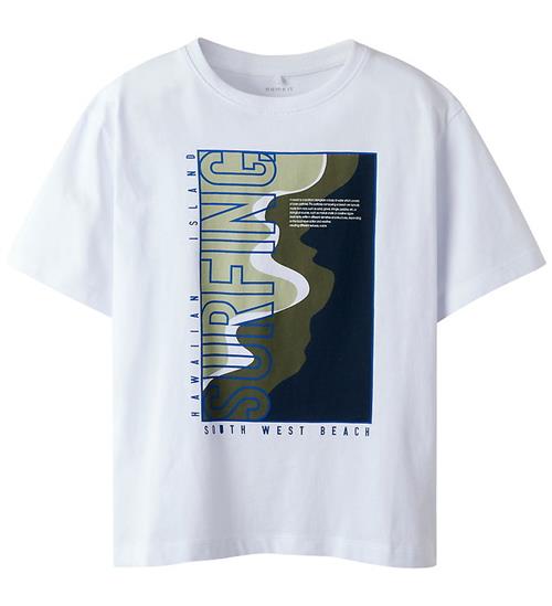 Se Name It T-shirt - NkmHansy - Bright White hos KidsWorld