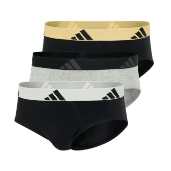 adidas 3P Active Flex Cotton Brief Grå/Sort bomuld Large Herre