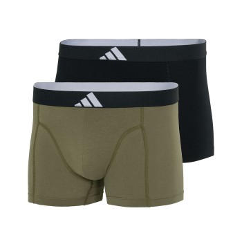 adidas 2P Active Flex Cotton Body Trunk Sort/Grøn bomuld X-Large Herre