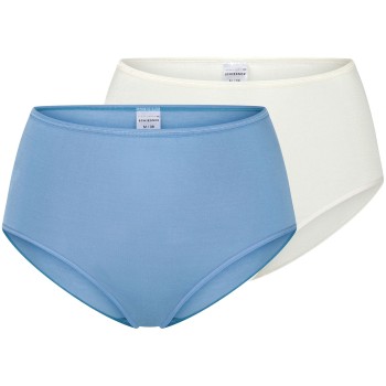 Schiesser Trusser 2P Modal Essentials Midi Slips Hvid/Blå modal 40 Dame