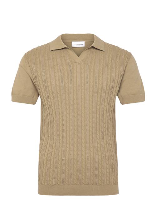Lindbergh | Knitted S/S Cable V-Neck Polo | XXL