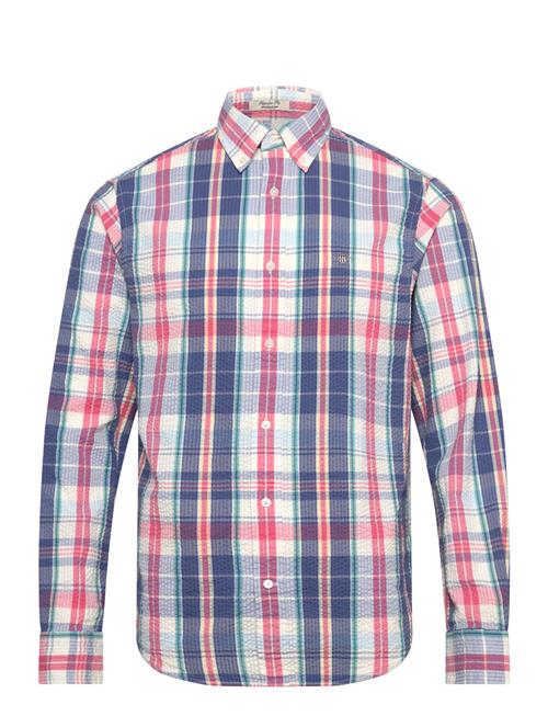 Se GANT | Reg Seersucker Madras Shirt | S hos Booztlet