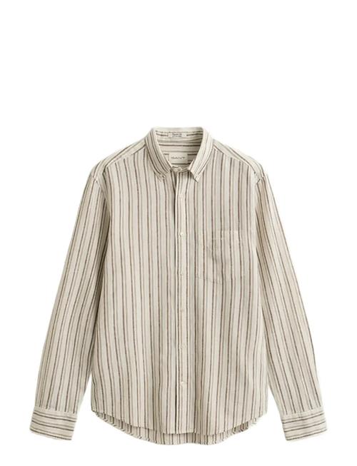 Se GANT | Reg Cotton Linen Stripe Shirt | S hos Booztlet