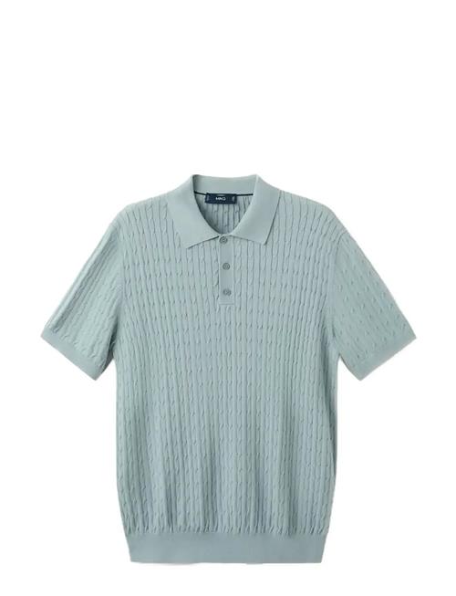 Mango | 100 Cotton Braided Knitted Polo Shirt | XXL
