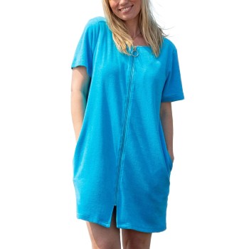 Trofé Trofe Short Sleeved Beachrobe Turkise XX-Large Dame