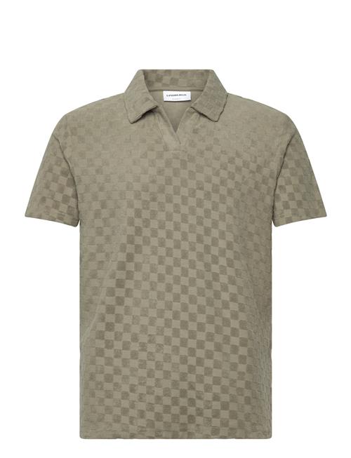 Lindbergh | Checkered Towel V-Neck Polo S/S | XXXL