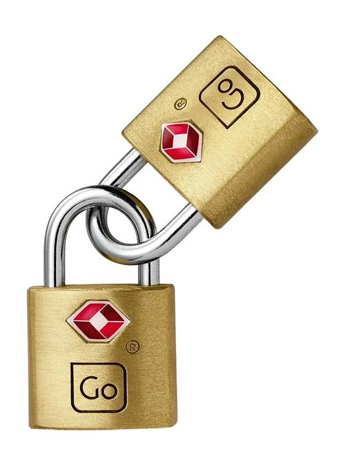 Go Travel | Classic Brass Key Twin Padlocks Tsa | ONE SIZE