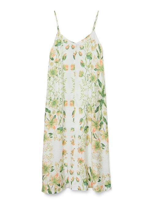 VERO MODA Kjole 'VMJOSIE'  grøn / mørkegrøn / orange / hvid