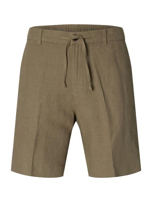 SELECTED Bukser med fals 'SLHLEROY'  oliven