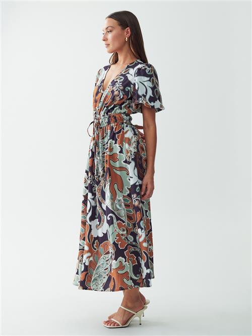 Willa Kjole 'Jase'  navy / cognac / pastelgrøn