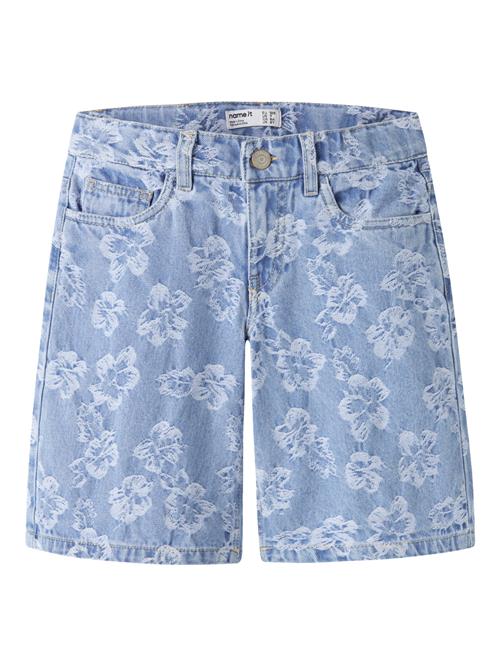 NAME IT Denim Shorts Rose Light Blue Denim Flowers