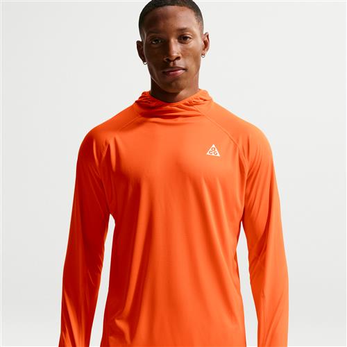 Nike ACG "Solar Chase" Dri-FIT UV Protection-trailløbeoverdel med hætte til mænd - Orange