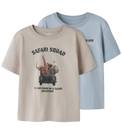 Name It T-shirt - 2-pak - NmmVoto -Chateau Gray/Blue Frog