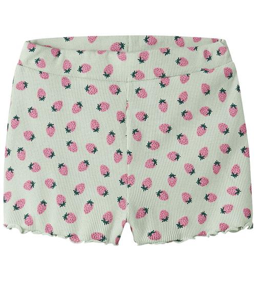 Name It Cykelshorts - Rib - NmfVemma - Pale Aqua/Strawberries