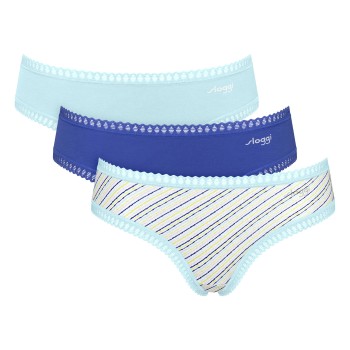Sloggi Trusser 3P GO Crush Hipster Briefs Blå Mønster bomuld Medium Dame