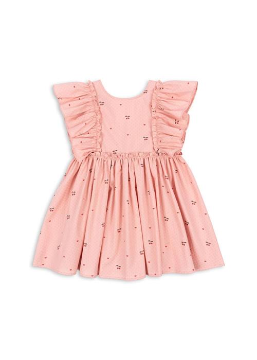 Konges Sløjd GOTS Evia Kjole Med Frynser Cherry Coeur  Cherry Coeur 4 Y  Lyserød  4 år  kvinde