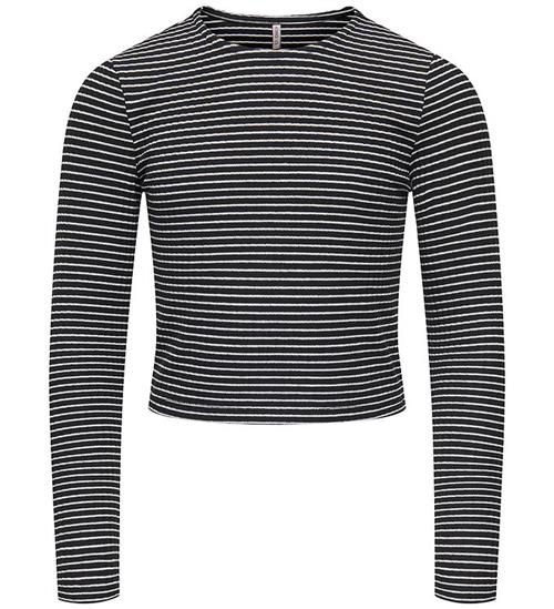 Kids Only Bluse - KogPamia - Rib - Black/Thin White Stripe
