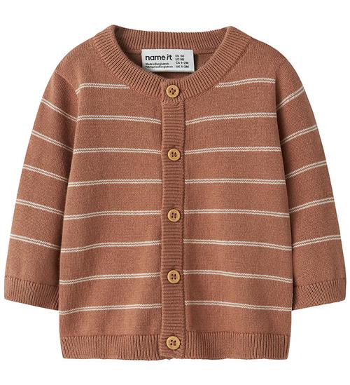Name It Cardigan - NbmHarris - Mocha Mousse/Cloud Dancer