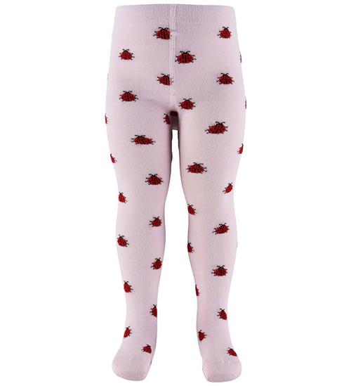 Fuzzies Strømpebukser - Soft Pink m. Mariehøns