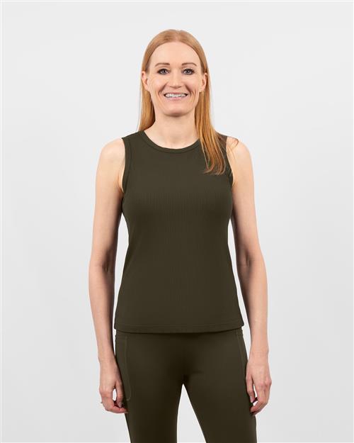 Iris Deep Olive Ribbed Tank Top