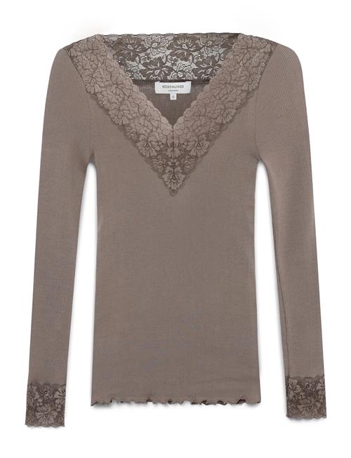 Rosemunde | Rwbernadine Organic Ls V-Neck Lace | S
