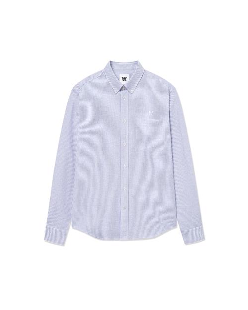 WOOD WOOD Skjorte 'Adam'  lyseblå / hvid