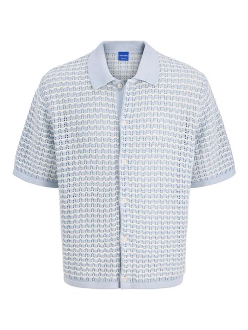 JACK & JONES Cardigan 'JORDia'  himmelblå / hvid