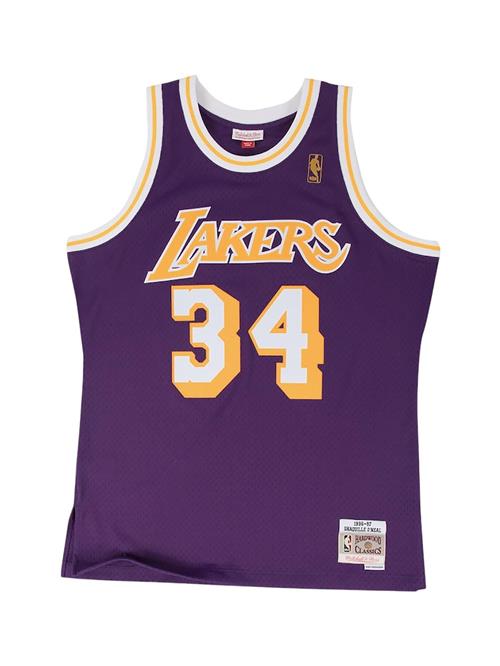 Mitchell & Ness Fodboldtrøje 'Los Angeles Lakers Shaquille O'Neal 1996/97'  lilla / lyseorange / naturhvid