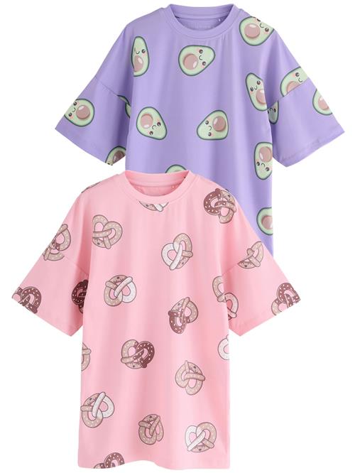 Next Natskjorte  lysegrøn / lilla / lys pink / hvid