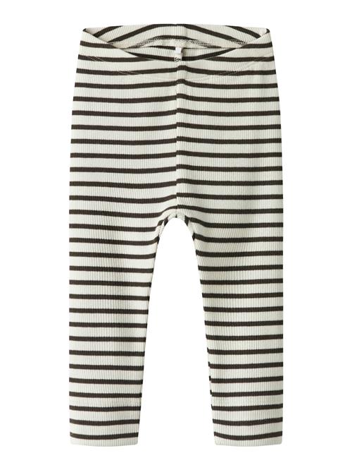 NAME IT Leggings 'NBNBani'  mørkebrun / hvid