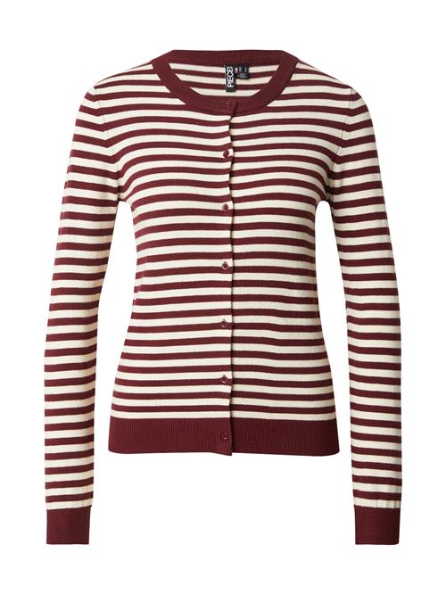 PIECES Cardigan 'PCNora'  creme / carminrød