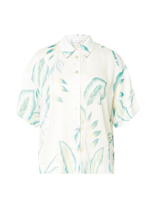 NÜMPH Bluse 'WIVIAN'  gul / smaragd / hvid