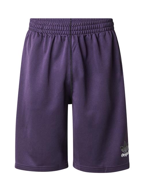 ADIDAS ORIGINALS Bukser 'GRFX'  mørkelilla / sort / hvid