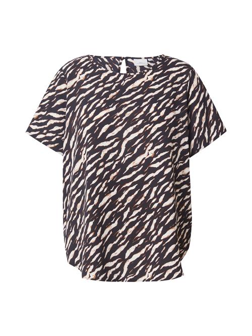 ONLY Carmakoma Bluse 'CARVica'  ecru / cognac / sort