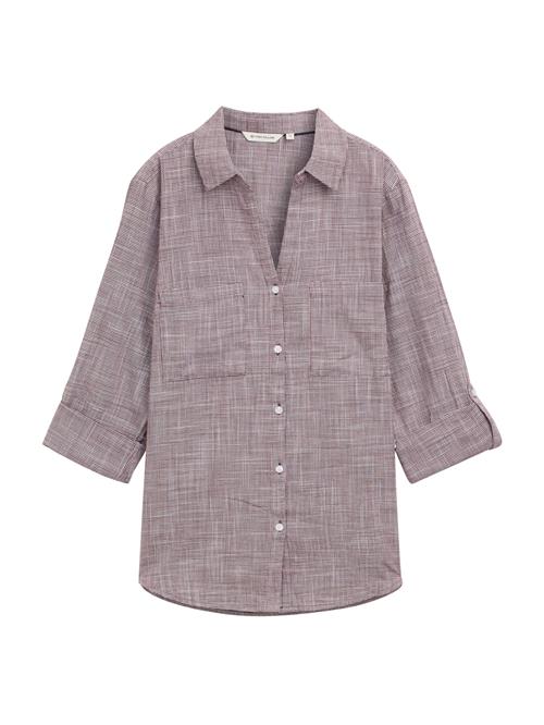 TOM TAILOR Bluse  bordeaux / hvid
