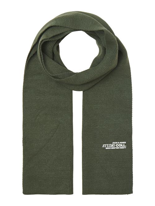 JACK & JONES Sjal 'JACCOLL'  mørkegrøn / hvid
