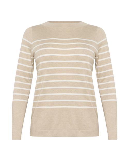 KAFFE CURVE Pullover 'Lizzy'  beige / hvid