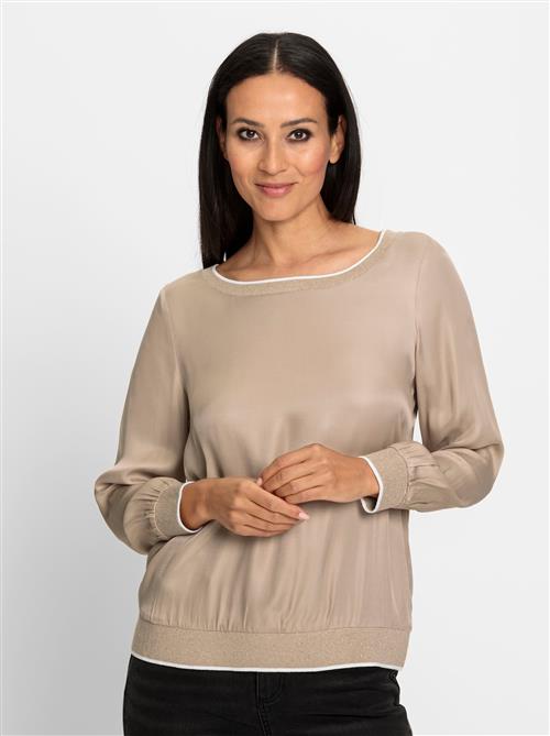 heine Bluse  lysebrun / hvid