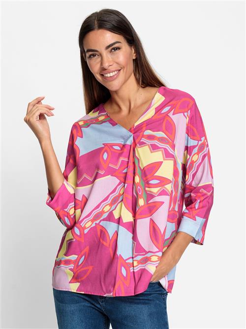 heine Bluse  pastelblå / pastelgul / pitaya