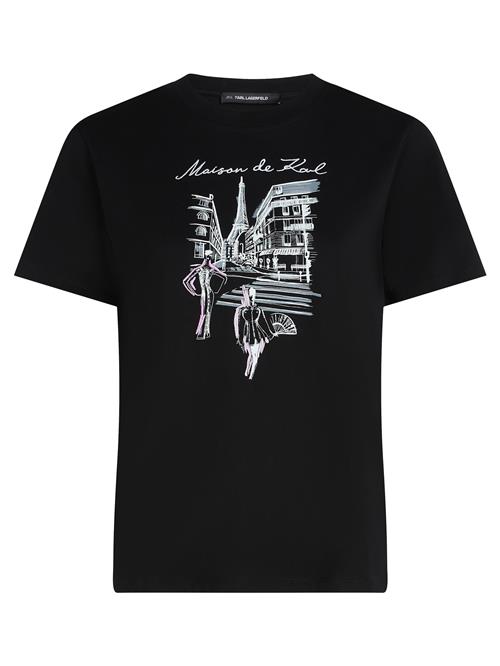 Karl Lagerfeld Shirts 'PARIS SKETCH STREET'  grå / blomme / sort / hvid