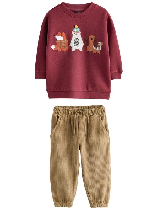 Next Sæt  camel / burgunder