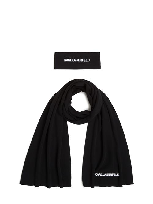 Karl Lagerfeld Sjal  sort / hvid